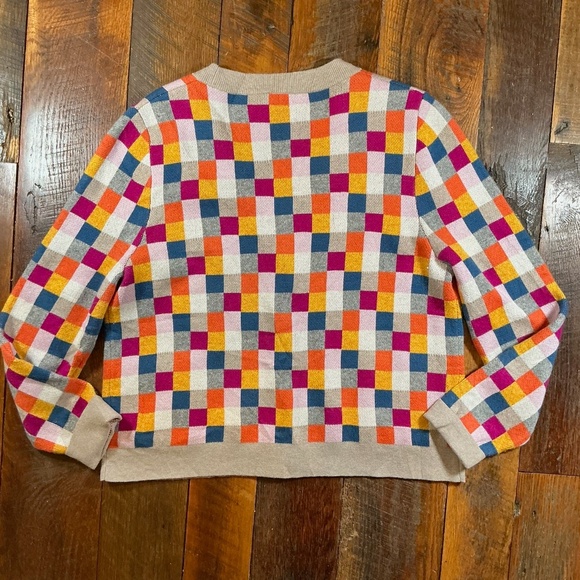 KULE The Capucine Multicolor Checkered Button Front Cardigan Women’s Large - Picture 9 of 13